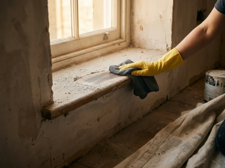 Post-renovation cleaning in progress